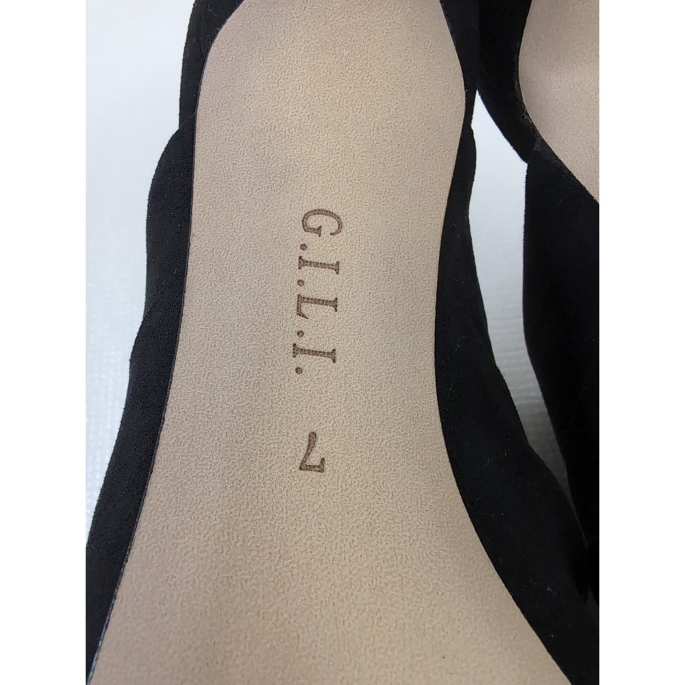 G.I.L.I. High Heel Mule Open Toe Shoe Womens 7 Black Dressy Cocktail Party Event - Picture 8 of 12